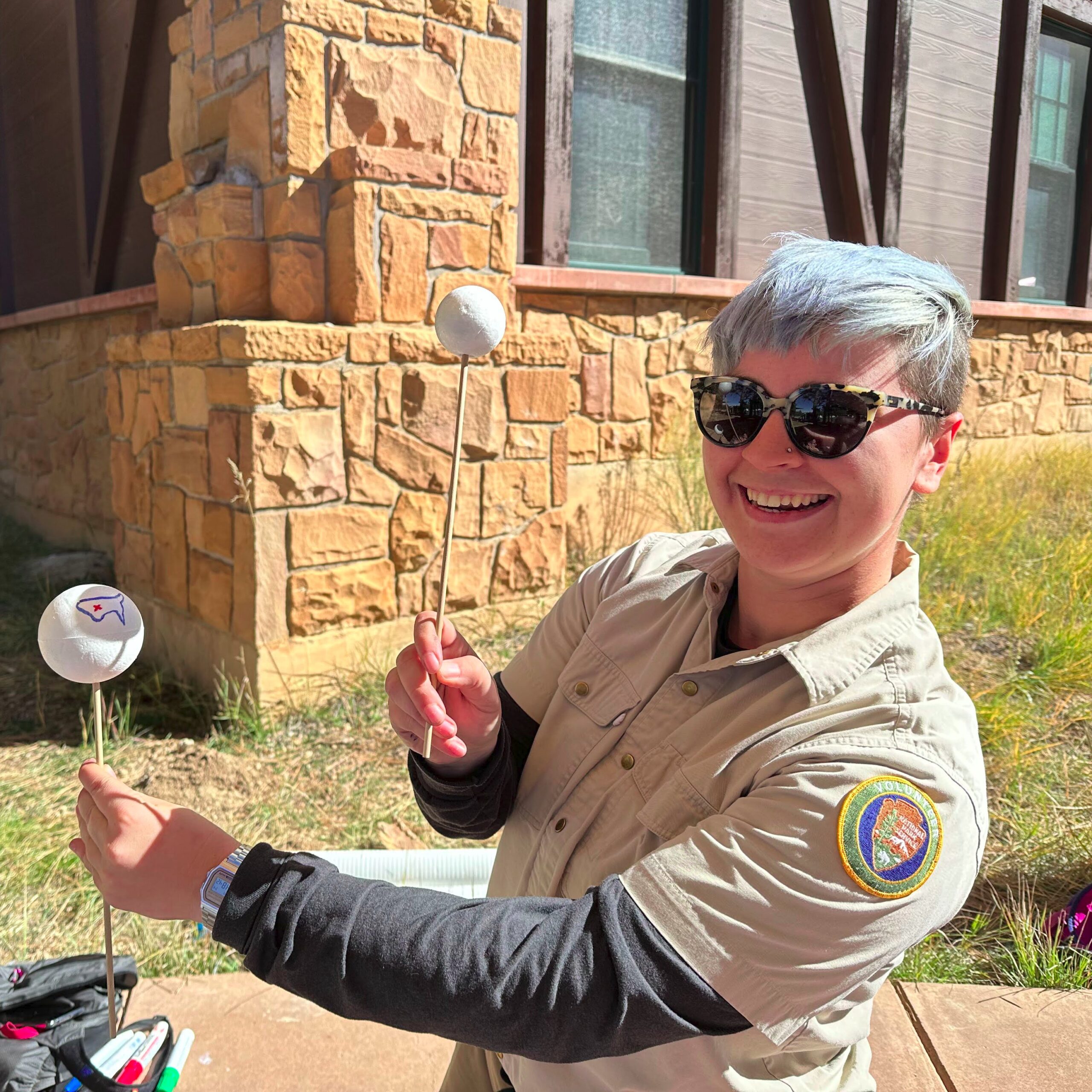 Delaney Dunne at an astronomy outreach event